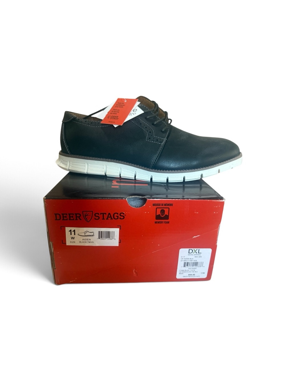 Deer Stags Men's Black Casual Lace-Up Shoes 11 Wide